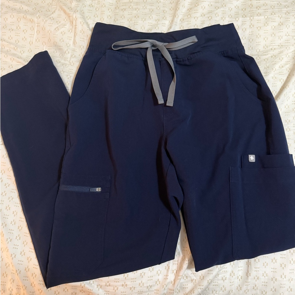 Figs Women’s Navy Yola High Waisted Skinny Scrub Pants Small